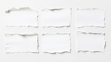 Fototapeta premium A vintage set of torn brown paper shows a rough textured grunge edge with a blank ripped note design