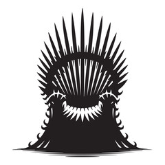 Vector Black silhouettes Intricate Throne of Blades A Stark Symbol of Power. with white background