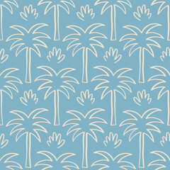 Palm tree seamless pattern tropical background