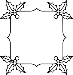 Mistletoe Frame Icon Vector | Festive Square & Rectangle Borders for Holiday Design