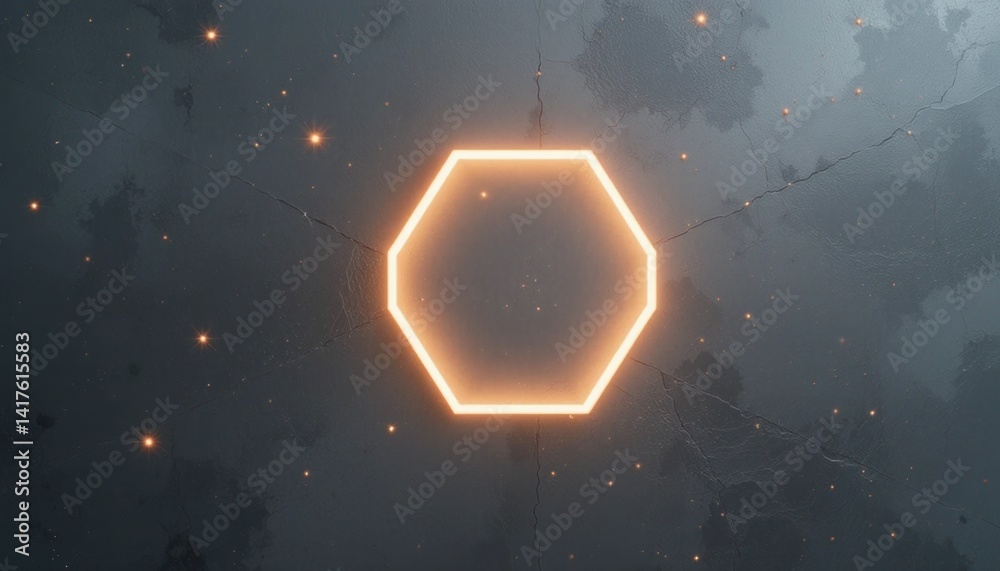 Poster dynamic hexagon animation digital space motion graphics futuristic environment abstract view visual 