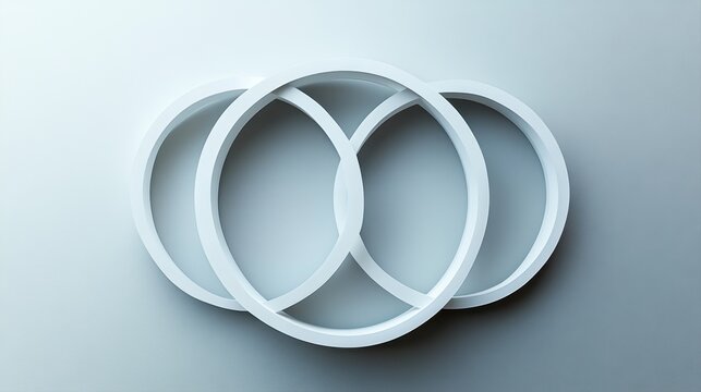 Abstract Composition of Three Intersecting Circles in Soft Focus Design for Modern Background Aesthetics