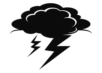 Lightning Bolt in Stormy Sky Clipart