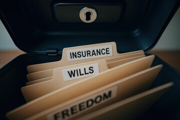 Obraz premium Organizing important documents like insurance and wills is essential for secure retirement with peace of mind in life