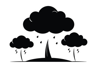 Hailstorm Sky Scene Vector Illustration