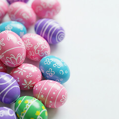 Fototapeta premium easter eggs on a white background copy space