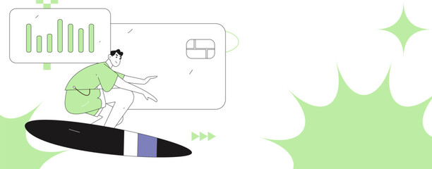 Flat vector illustration of business people operating work scene
