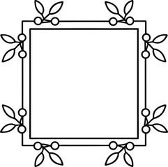 Mistletoe Frame Icon Vector | Festive Square & Rectangle Borders for Holiday Design