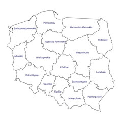  poland map outline per area.