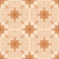 Vintage Floral Star Tile in Earth Tones
