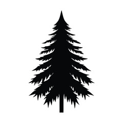 snow capped pine silhouette jagged frosty edges  