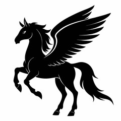 Pegasus vector silhouette black design white background