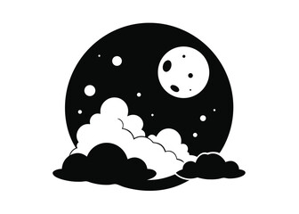 Full Moon with Clouds Atmospheric Scene