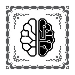 Tech-Inspired Brain Vecto