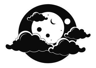 Full Moon with Clouds Atmospheric Scene