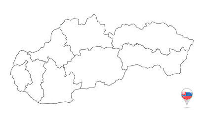 slovakia map outline per area