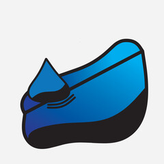 clean water logo blue color flat style