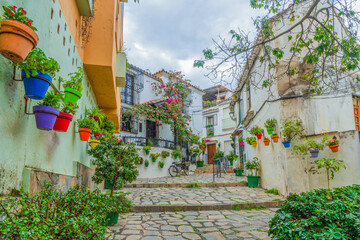 Picturesque street in Estepona, Spain.