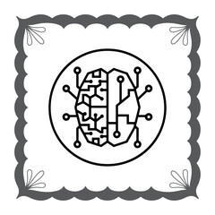 Digital Brain Connection Icon