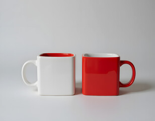 Two Square Mugs Side By Side