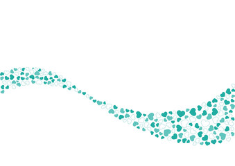 ハート柄の背景 緑系の3色 フチと単色 ハート