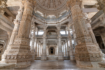 Ranakpur Jain Temple Interior shoot. One of the biggest marble temples in India 