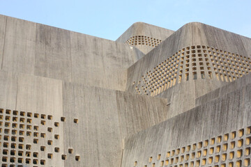 Okinawa Prefectural Museum and Art Museum in Japan. Modern organic design with minimal layout. 