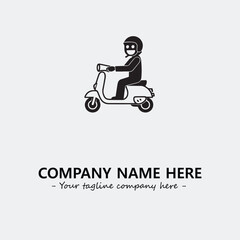 Scooter silhouette illustration black and white for logo company vector image
