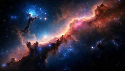 Obraz premium Stunning ai generated nebula in outer space