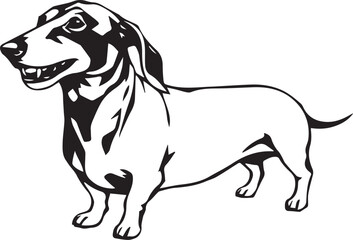 A dachshund dog. Hand drawn vector illustration