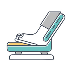 Relaxing footrest lounger ideal for rest, relaxation and foot therapy