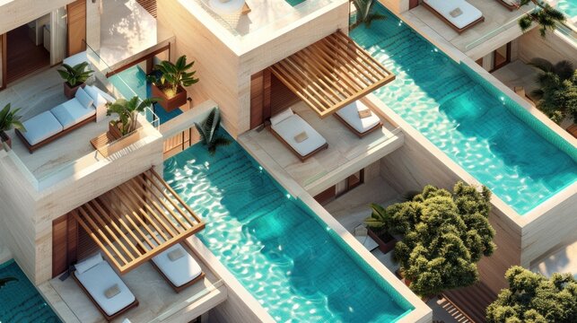 Luxury rooftop pools modern architecture design