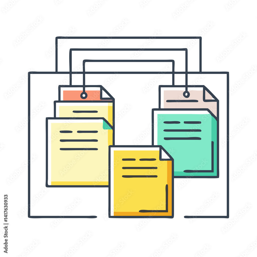 Poster interconnected document management system with linked files for enhanced workflow