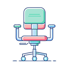 Vibrant and modern ergonomic office chair illustration for workspaces and designs