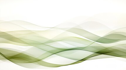 Obraz premium Green and white abstract wavy pattern on light background