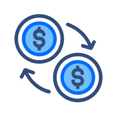 Currency Symbol in Circular Arrows Icon Design
