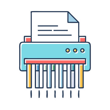 blue shredder destroying paper document clip art preview