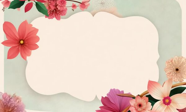 Vintage-style animated frame background with textured paper collage, hand-drawn florals, frayed edges, soft doodles, grain, light leaks, and pastel tones.