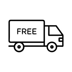 Delivery Truck Offering Free Shipping Icon Design