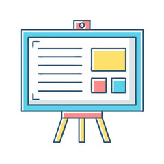 Illustrated Presentation Board on Tripod Stand with Text and Visual Aids