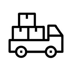 Delivery Truck with Closed Container Icon Design