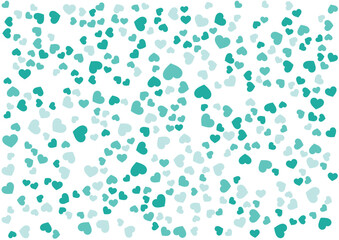 ハート柄の背景 緑系の3色 ハート