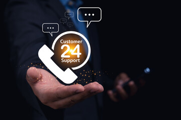 Customer support service business  digital communication professional context customer satisfaction concept