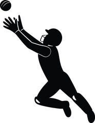 wicket keeper catching on whrite background