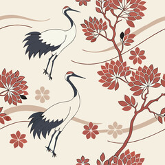 Inspired by traditional kimono fabrics stylized