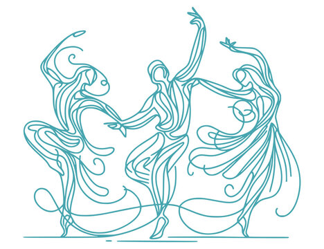 abstract line art of a dancer, illustration of a dancer, ready for international dance day