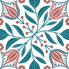 Symmetrical floral motifs inspired by eastern euro