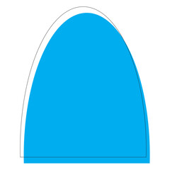 Blue Retro Half Oval Circle