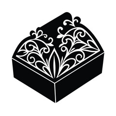 decorative black silhouette chocolate box vector illustration  