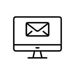 Desktop Monitor Displaying Mail Icon Icon Design